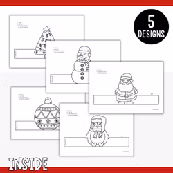 Standing Christmas Decorations - Printable Craft for Kids