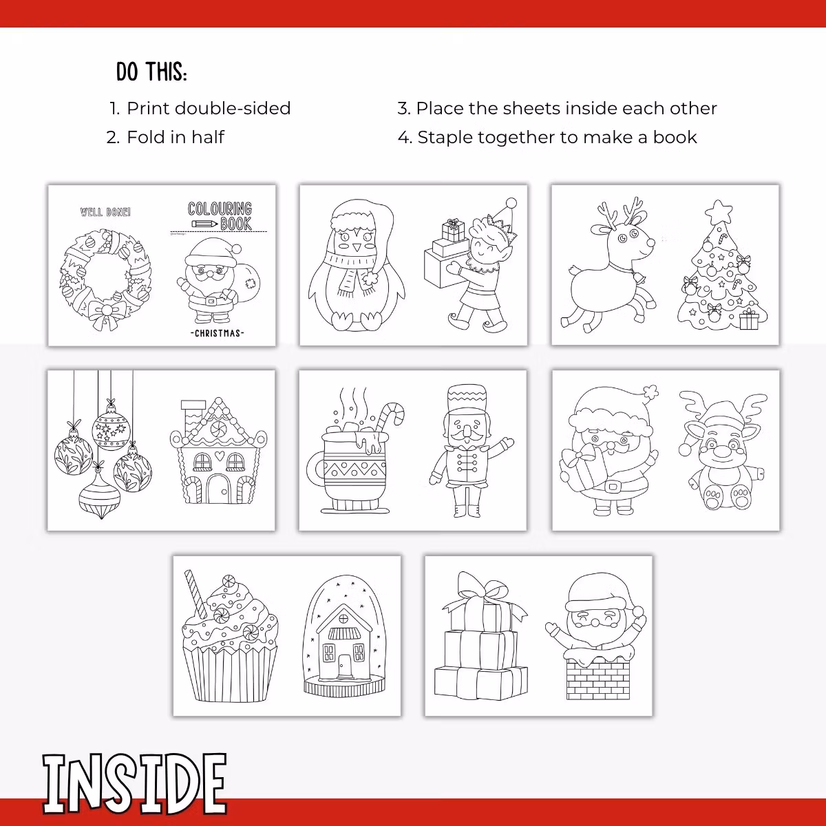 Christmas Colouring Book – 16 Pitures