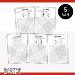 Christmas Pixel Art - Printable Craft for Kids