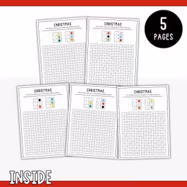 Christmas Pixel Art - Printable Craft for Kids