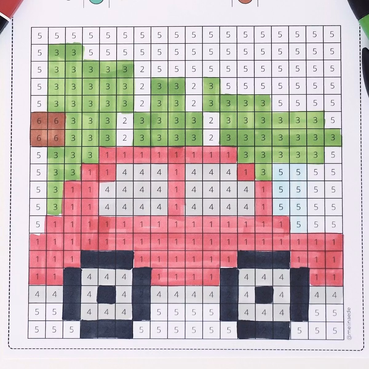 Christmas Pixel Art - Printable Craft for Kids