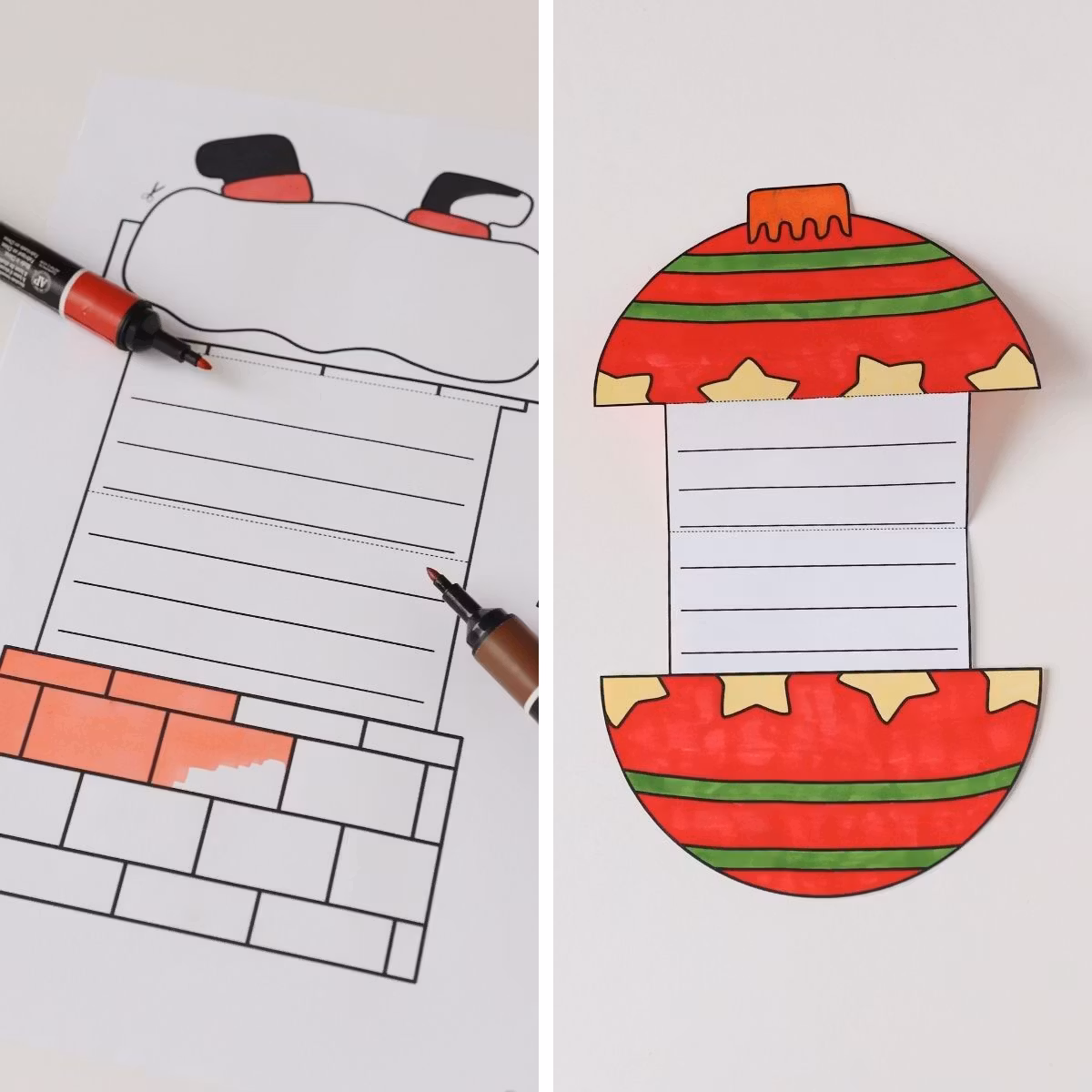 Christmas Writing Templates - Foldable Craft for Kids