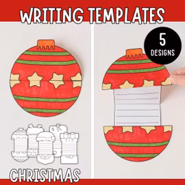 Christmas Writing Templates - Foldable Craft for Kids