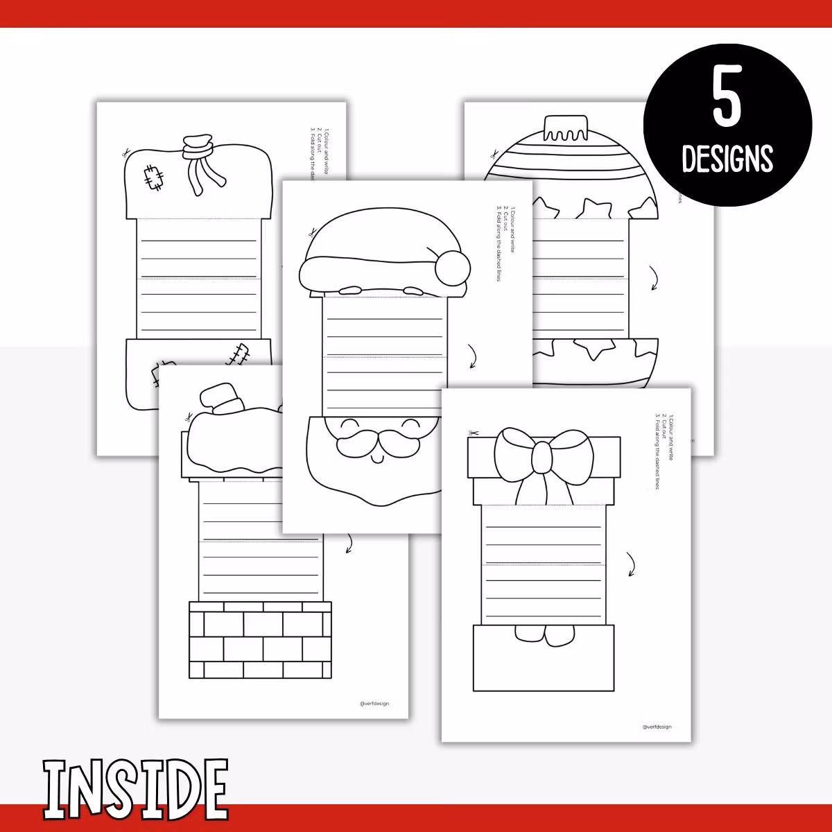 Christmas Writing Templates - Foldable Craft for Kids