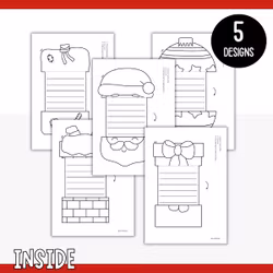 Christmas Writing Templates - Foldable Craft for Kids