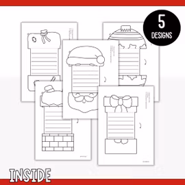 Christmas Writing Templates - Foldable Craft for Kids