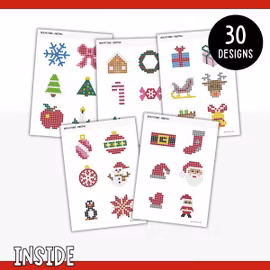 30 Christmas Bead Patterns - Printable Perler Bead Templates