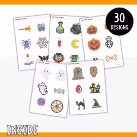 30 Halloween Pearl Bead Patterns - Printable Templates