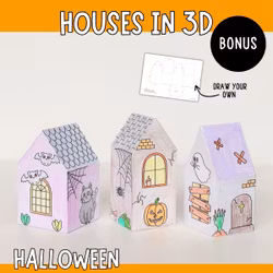 3D Halloween Houses - Printable Craft Templates for Kids