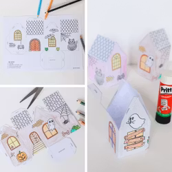3D Halloween Houses - Printable Craft Templates for Kids