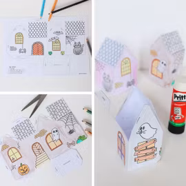 3D Halloween Houses - Printable Craft Templates for Kids