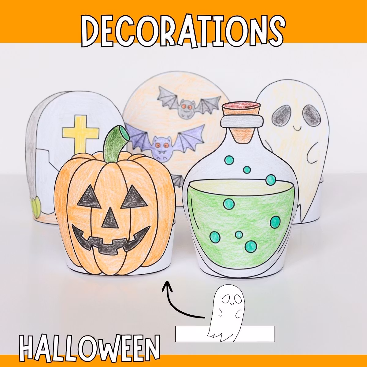 Standing halloween Decorations - Printable Craft for Kids