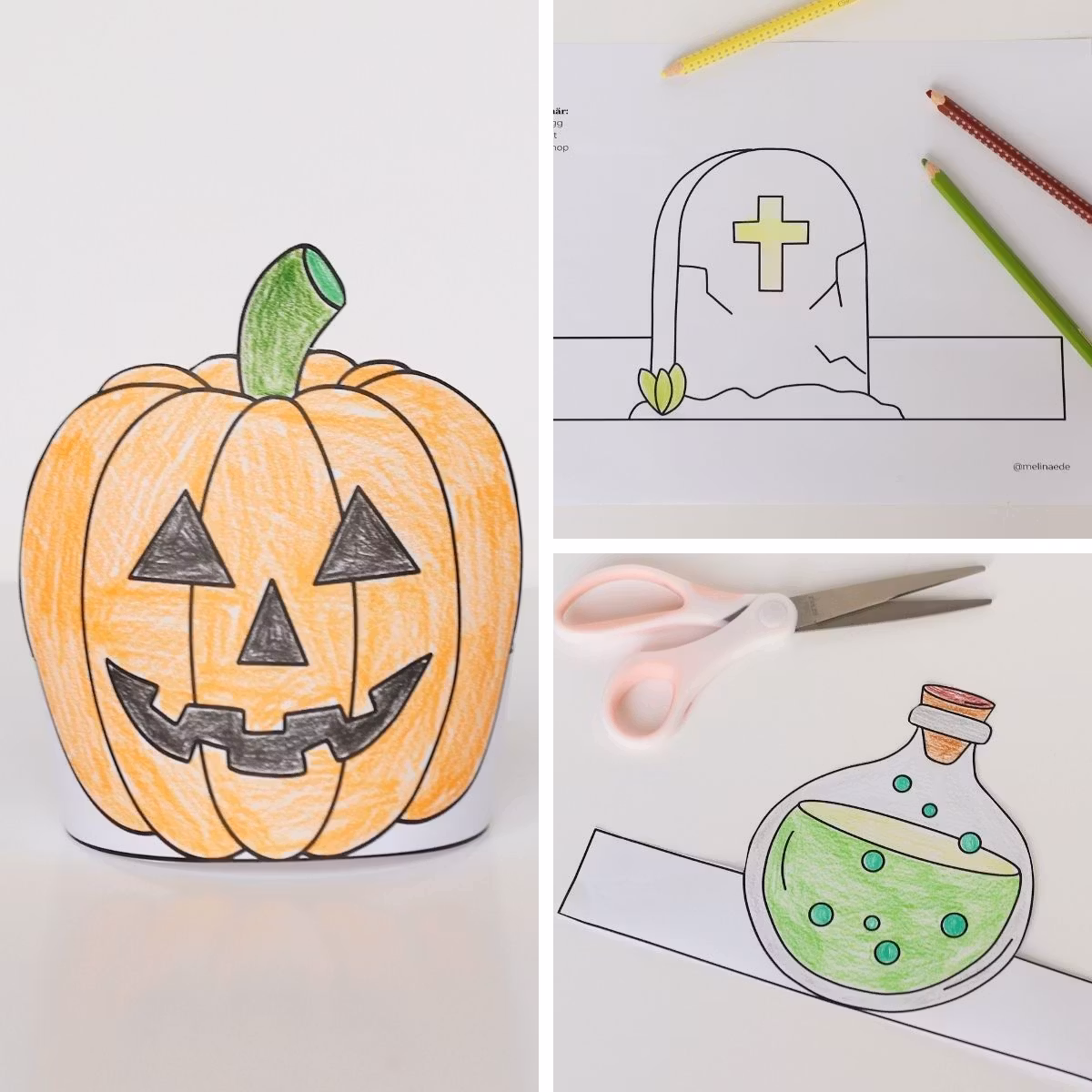 Standing halloween Decorations - Printable Craft for Kids