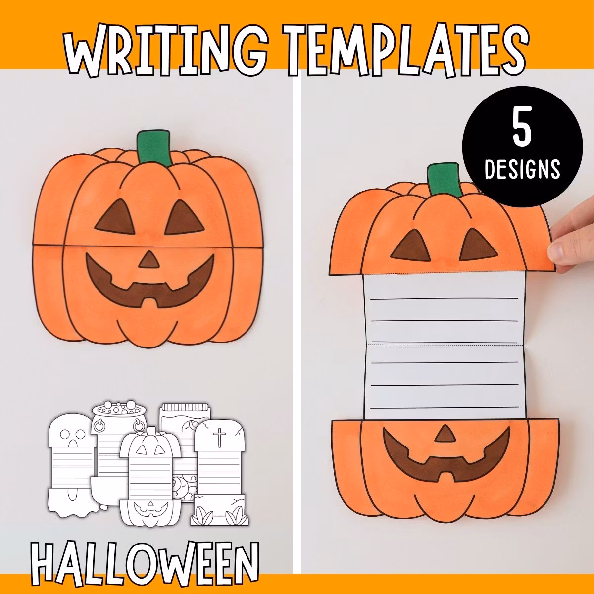 Halloween Writing Templates - Foldable Craft for Kids