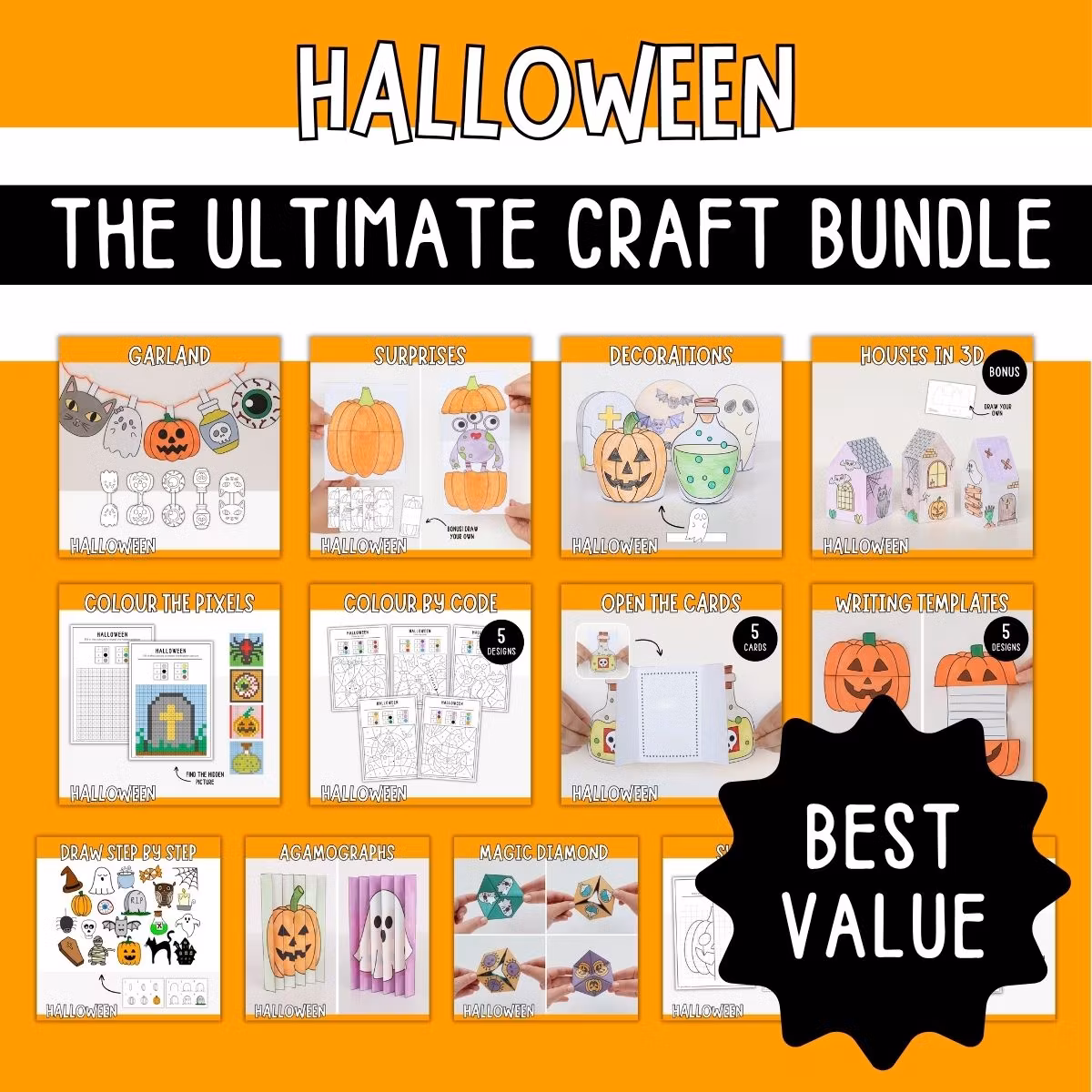 The Ultimate Halloween Craft Bundle - Printables for Kids