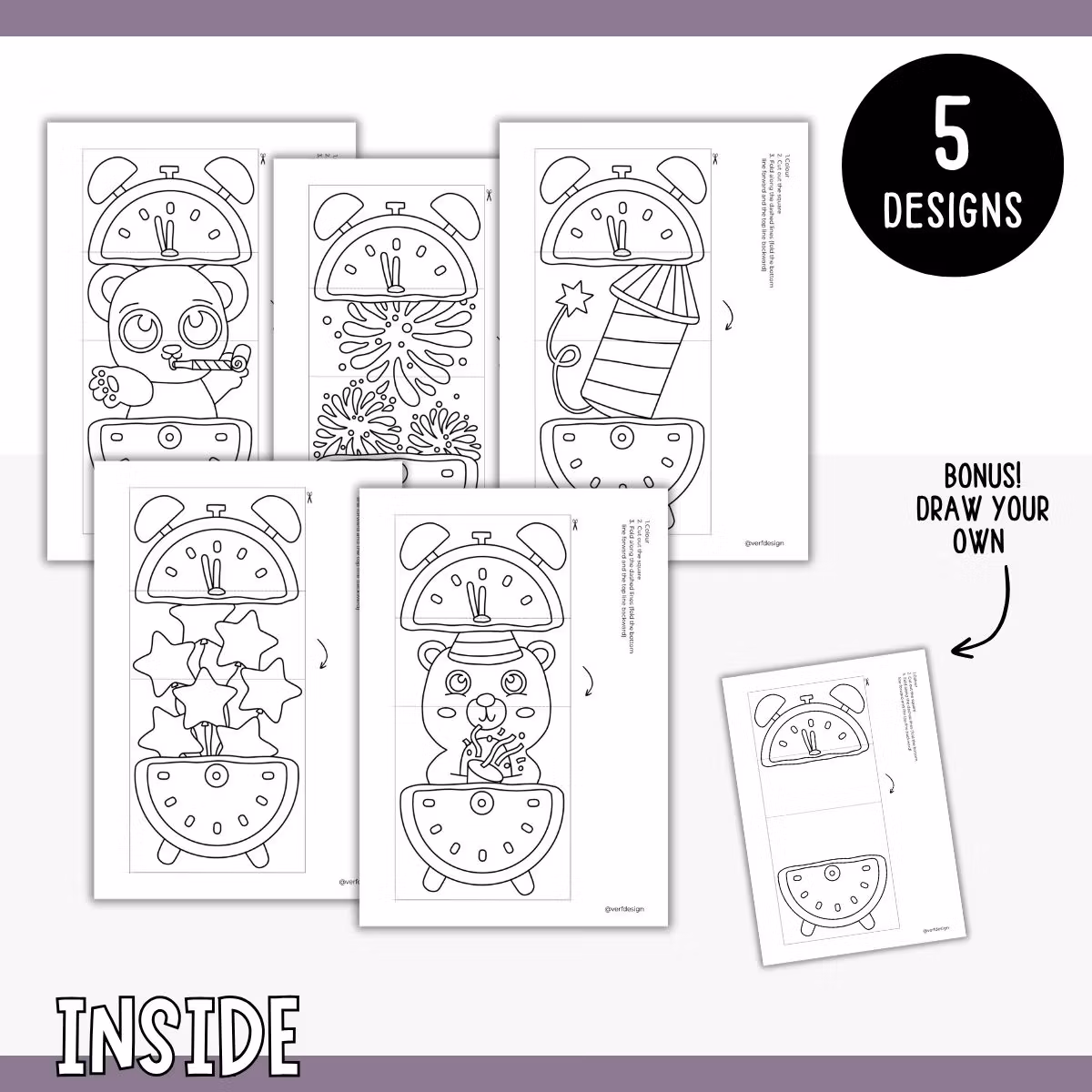 Surprise Clocks - Printable New Year Craft for Kids