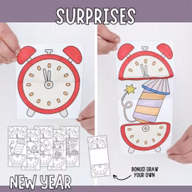 Surprise Clocks - Printable New Year Craft for Kids