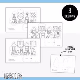 Winter 3D Houses – Craft Templates for Kids