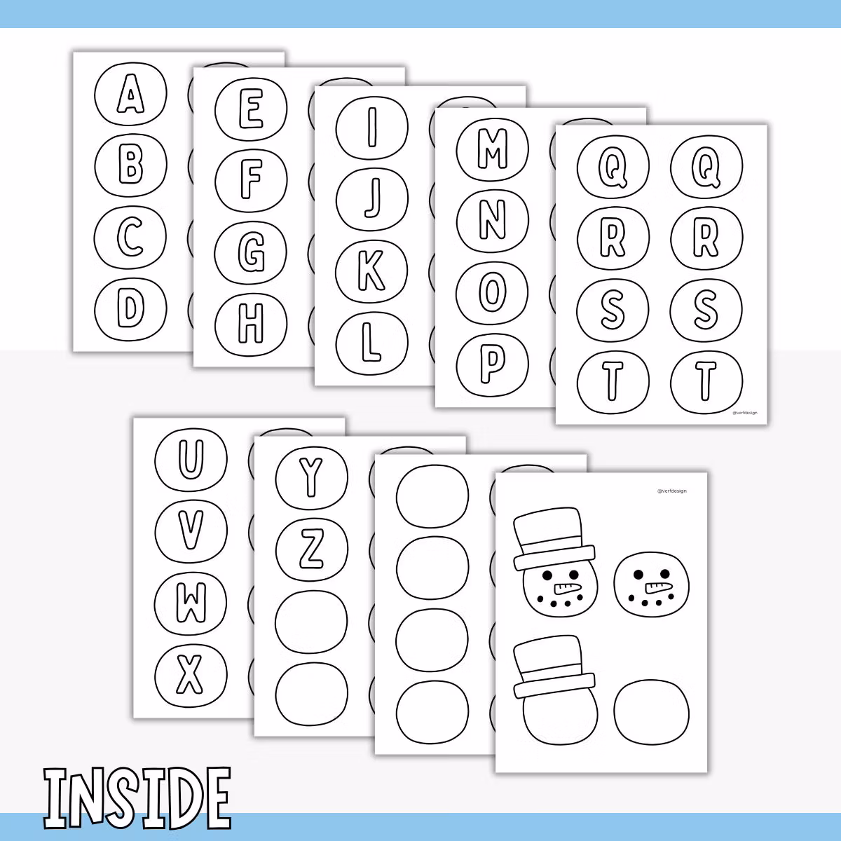 Printable Snowman Name Sign Craft for Kids