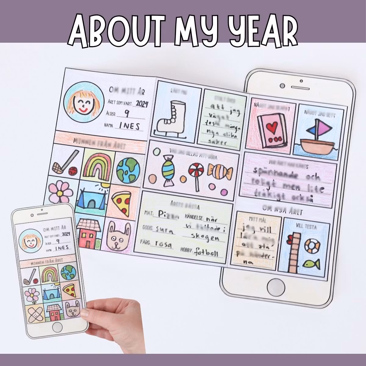 My Year on My Phone - Printable New Year Craft