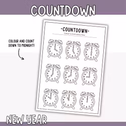 Countdown Colouring - Printable New Year Activity for Kids