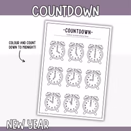Countdown Colouring - Printable New Year Activity for Kids