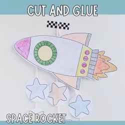 Printable Rocket Craft for Kids - Cut, Colour and Make