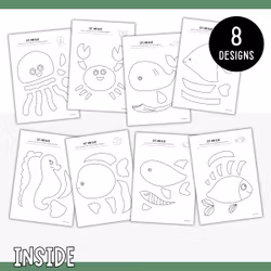 Sea Animals - Printable Cut and Glue Craft for Kids