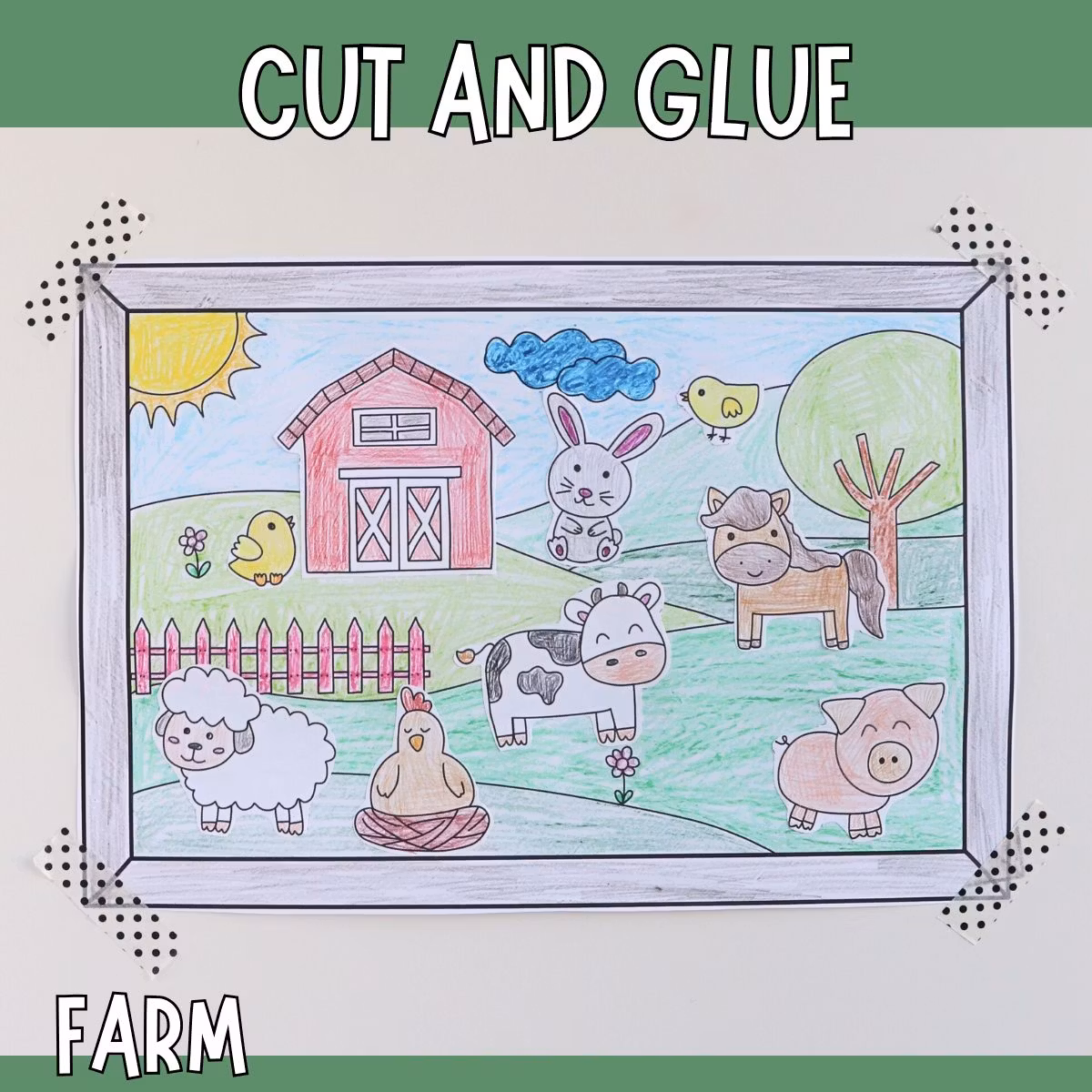 Printable Farm Craft for Kids - Make a Farm Picture