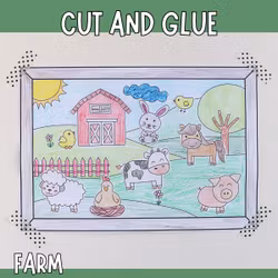 Printable Farm Craft for Kids - Make a Farm Picture