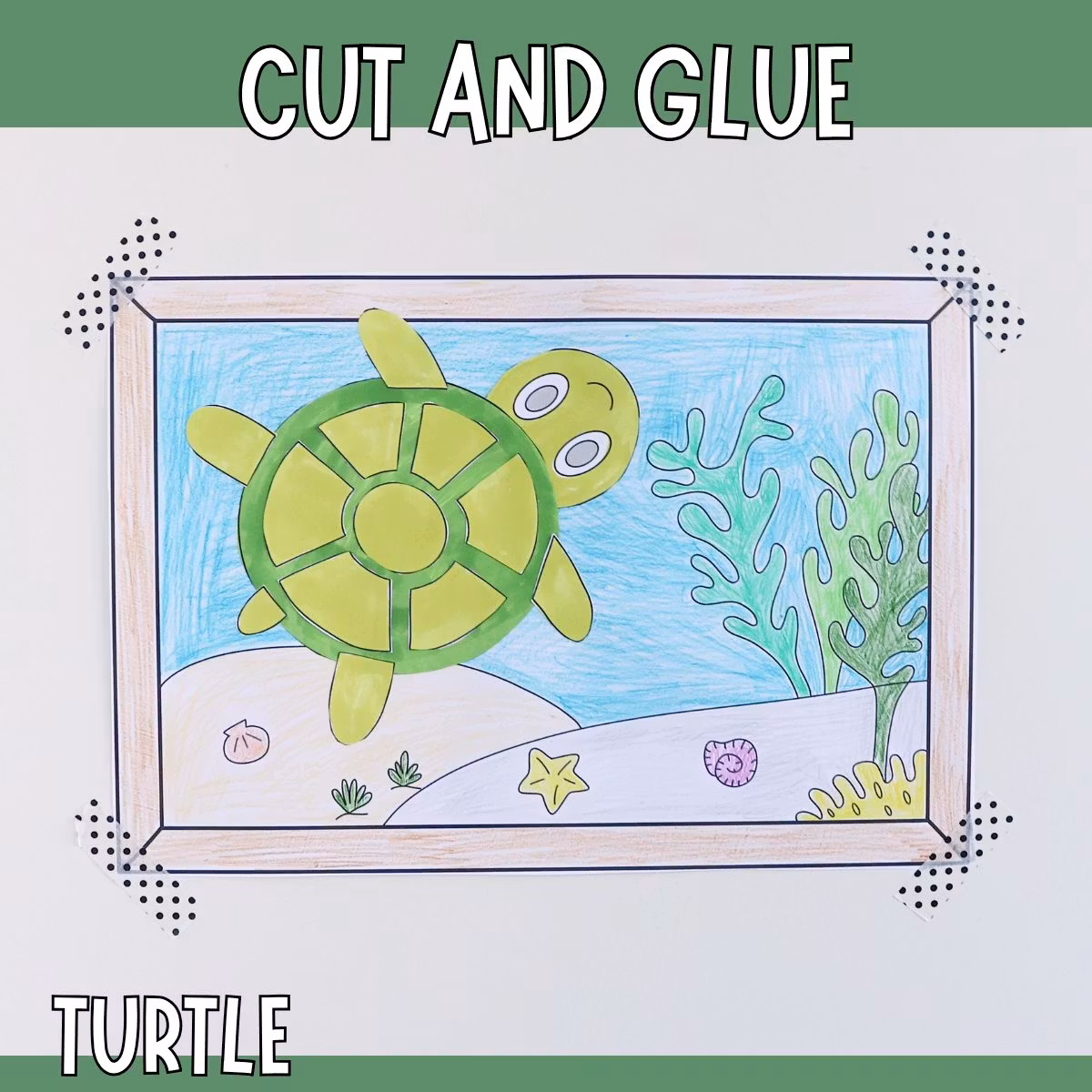 Printable Turtle Craft for Kids - Make a Turtle Picture