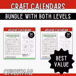 Printable Craft Advent Calendar - Bundle (Original & Extra Easy)
