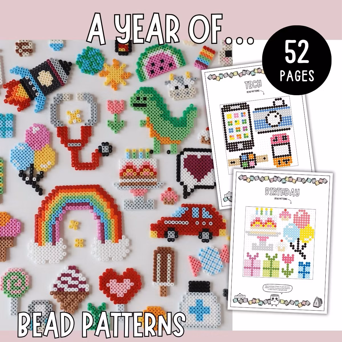 A Year of Bead Patterns - 52 Printable Pages