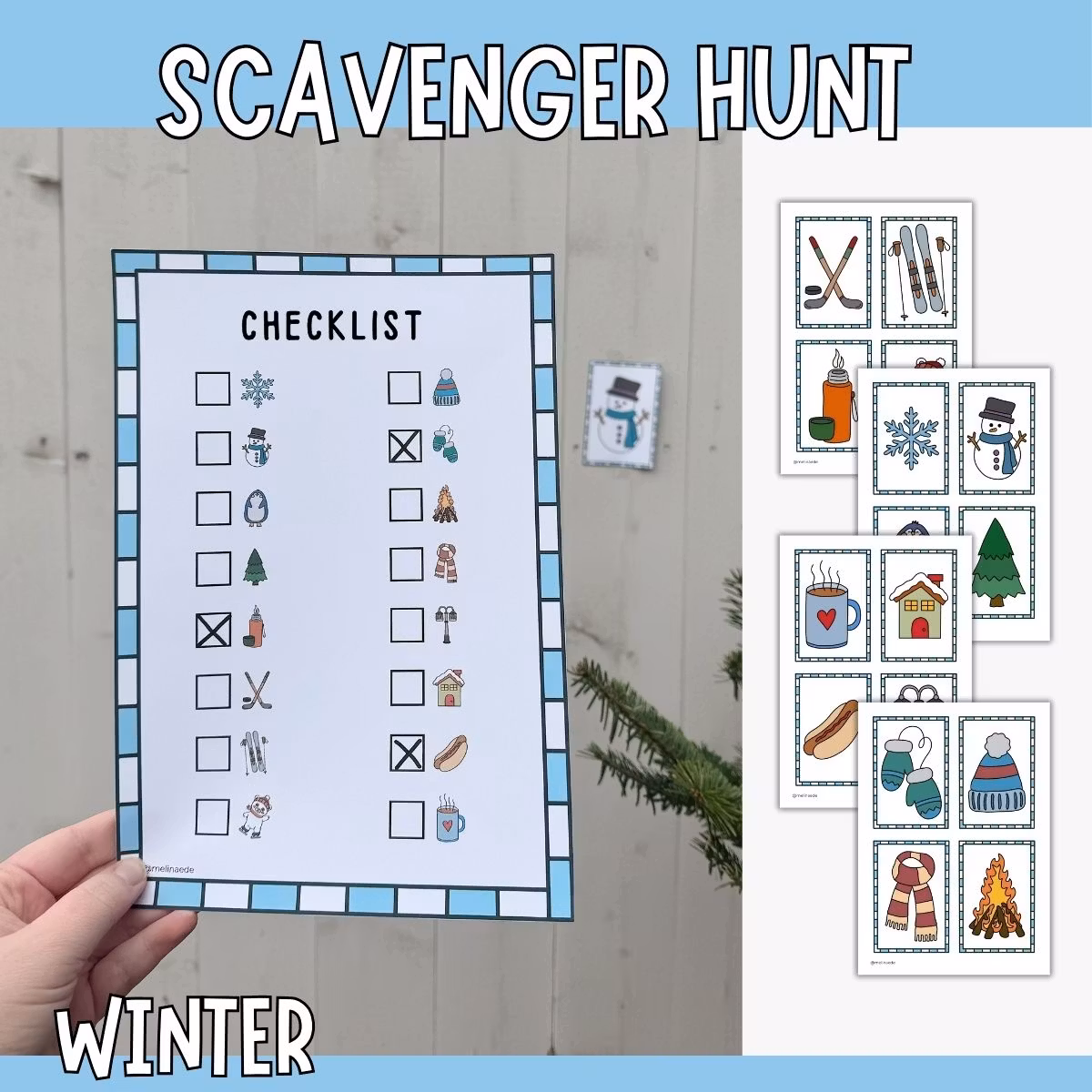 Winter Scavenger Hunt - Printable Game for Kids