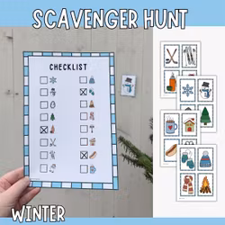 Winter Scavenger Hunt - Printable Game for Kids