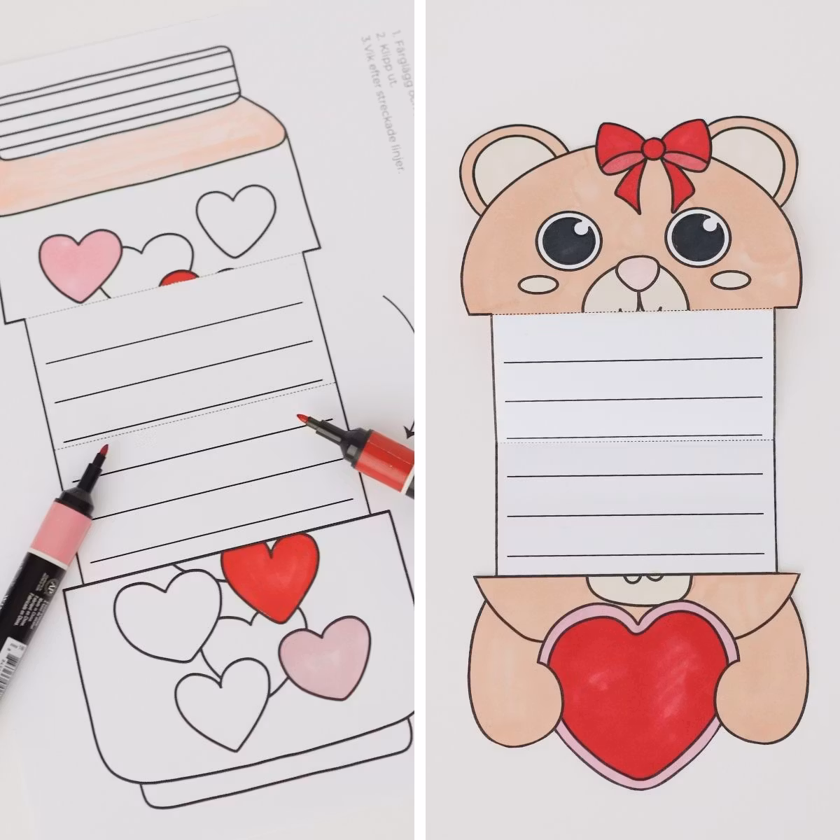 Valentine’s Writing Templates - Foldable Craft for Kids
