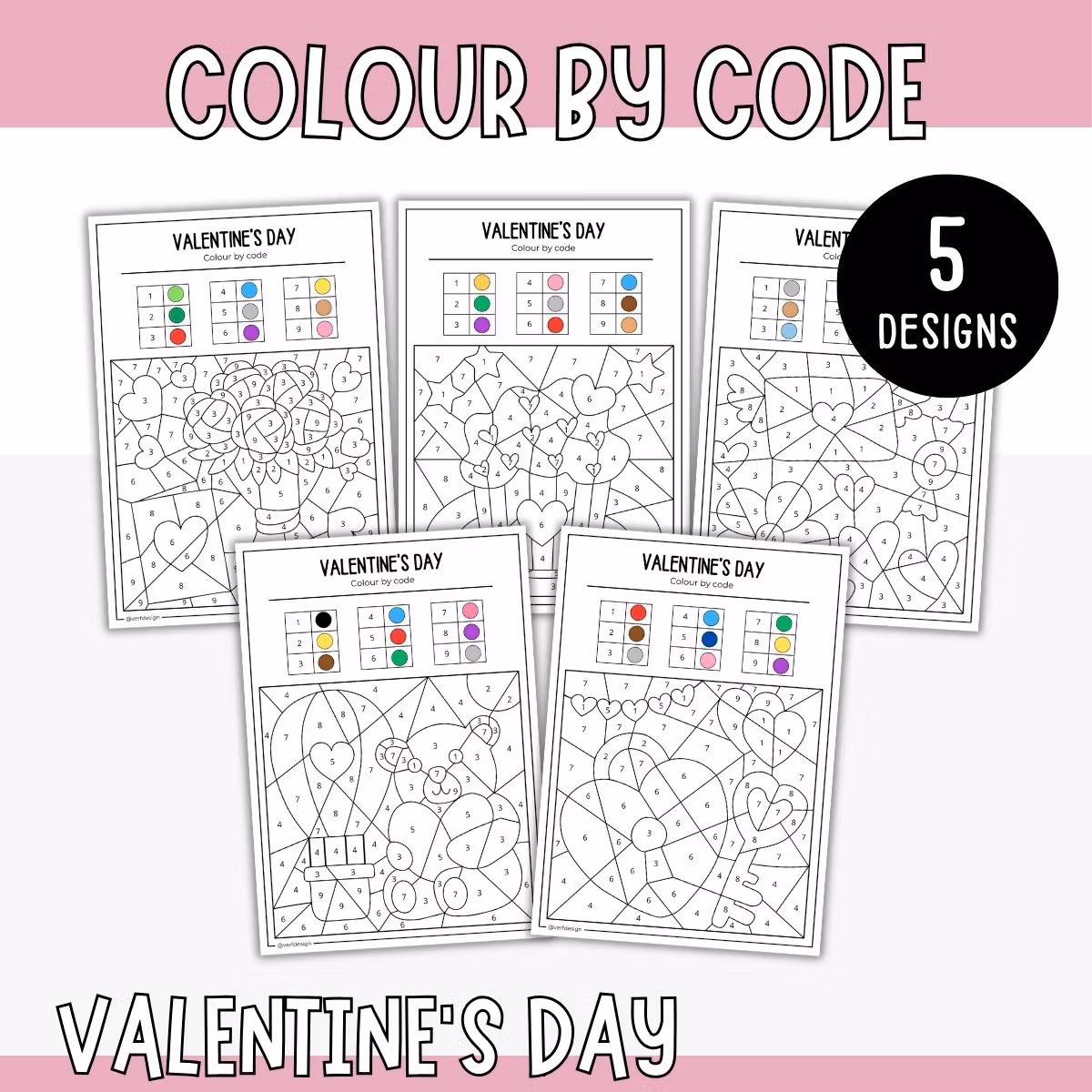 Colour by Code - Valentine’s Day