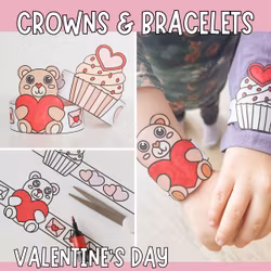 Valentine’s Bracelets & Crowns - Printable Craft for Kids
