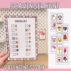 Valentine’s Day Scavenger Hunt – Printable Game for Kids