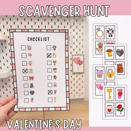 Valentine’s Day Scavenger Hunt – Printable Game for Kids