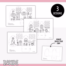 3D Valentine’s Houses - Printable Craft Templates for Kids