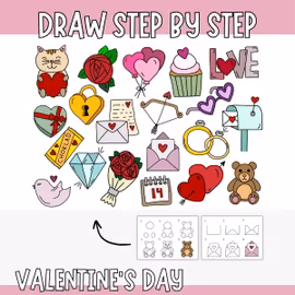 Valentine’s Drawing Guide - 20 Step-by-Step Pictures