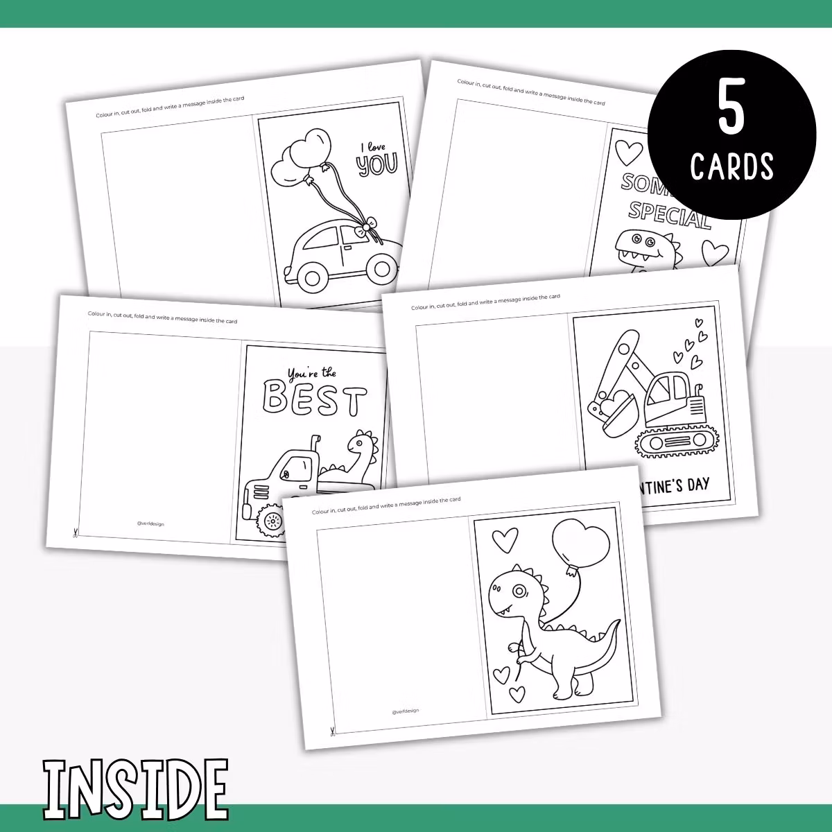 Valentine’s Cards - Vehicles & Dinosaurs