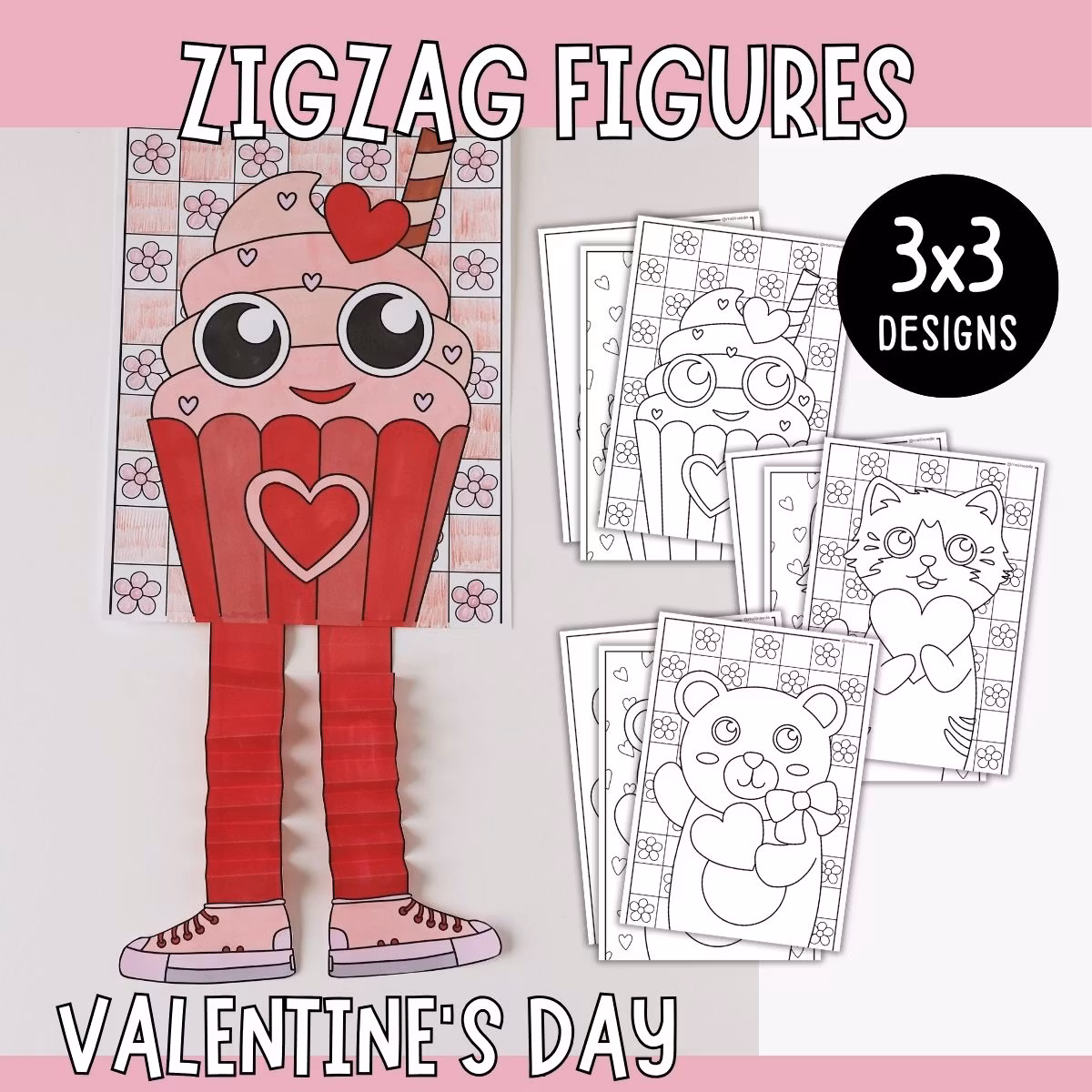 Zigzag Figures - Valentine’s Day Craft for Kids