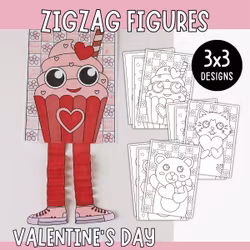 Zigzag Figures - Valentine’s Day Craft for Kids