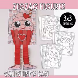 Zigzag Figures - Valentine’s Day Craft for Kids