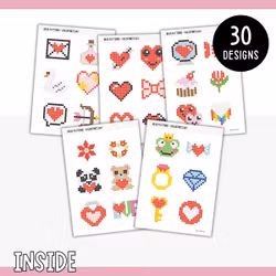 30 Valentine’s Day Pearl Bead Patterns - Printable Templates