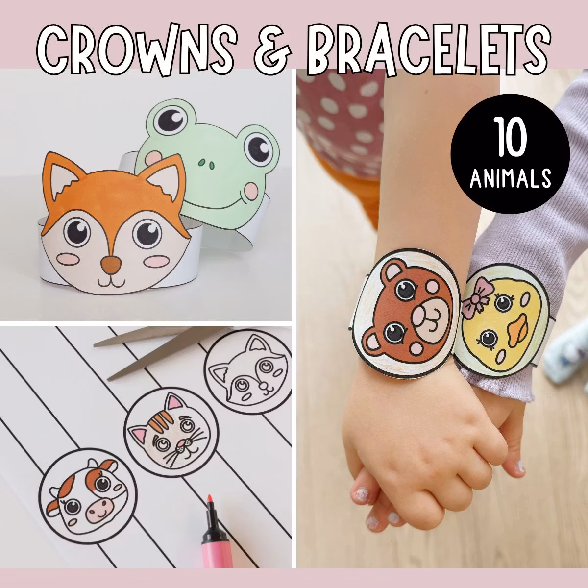 Animal Crafts for Kids – Bracelets & Crowns