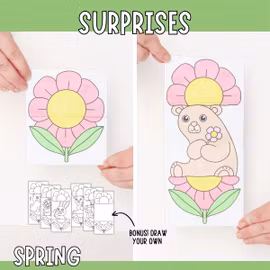 Surprise Spring Flowers - Printable Craft for Kids