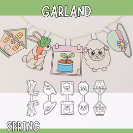 Printable Spring Garland - Craft for Kids